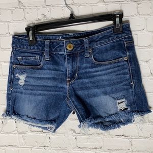 American Eagle distressed jean shorts size 2